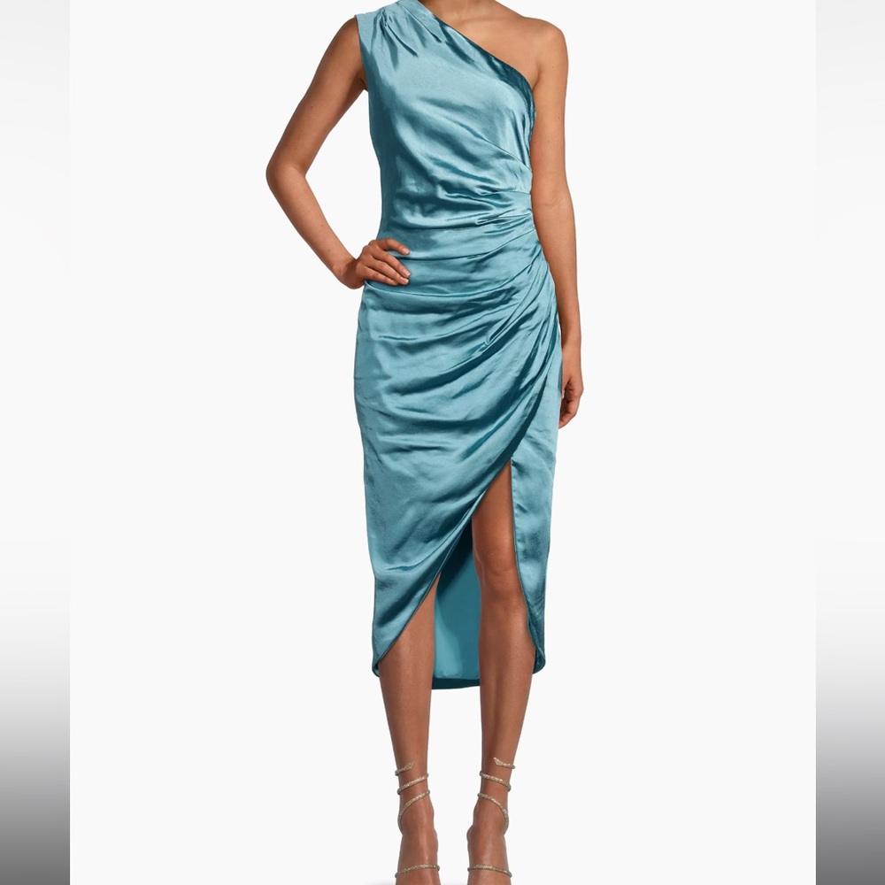 Elegant Teal Satin Dress by Eliatt
